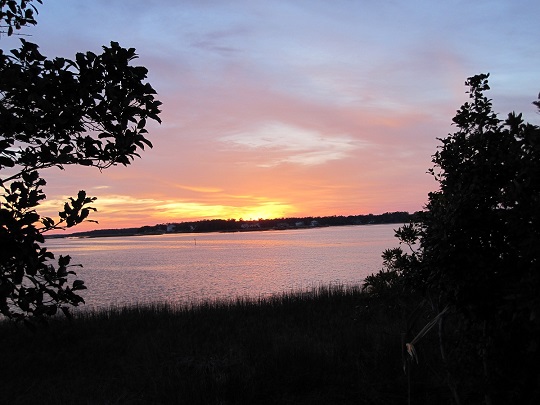 Sunset over the Lockwood Folly River Sunset Harbor NC area